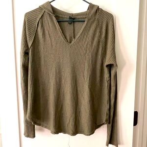 olive green waffle thermal hooded top from wild fable at target